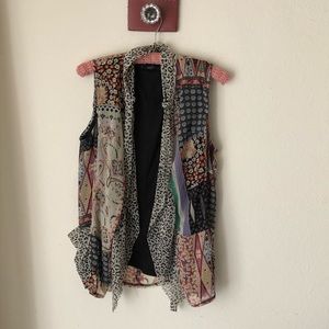 Zashi boho style vest. Large patchwork pattern
